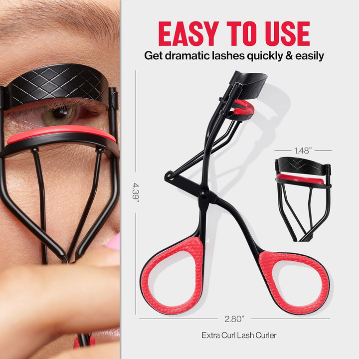 Extra Curl Lash Curler, Gives an All Day Dramatic Curl, with Finger Grips for a Non Slip Grip, Easy to Use, 1 Count
