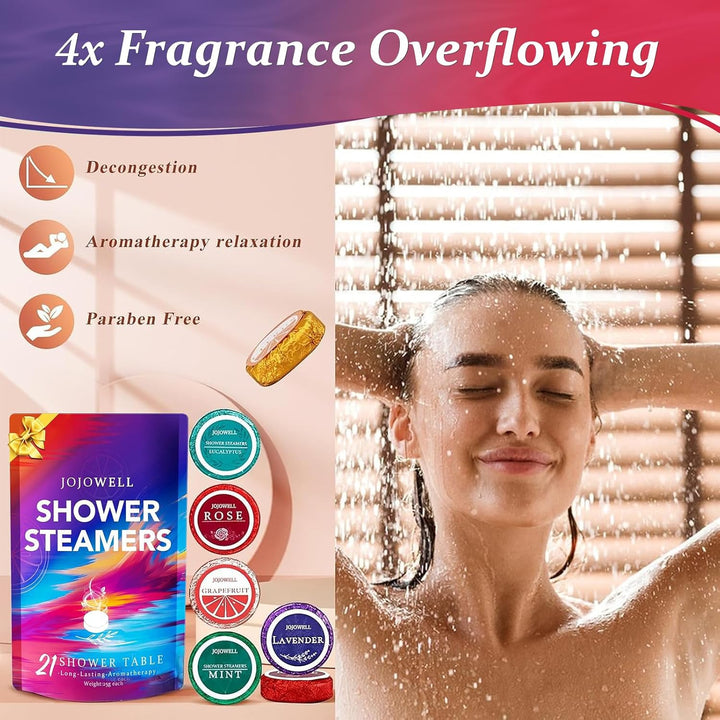 Shower Steamers Aromatherapy - 21Pcs Birthday Gifts for Women, Self Care with Natural Essential Oils Relaxation Home SPA, Womens Gifts for Christmas Stocking Stuffers for Adults, Teens, Wife, Her