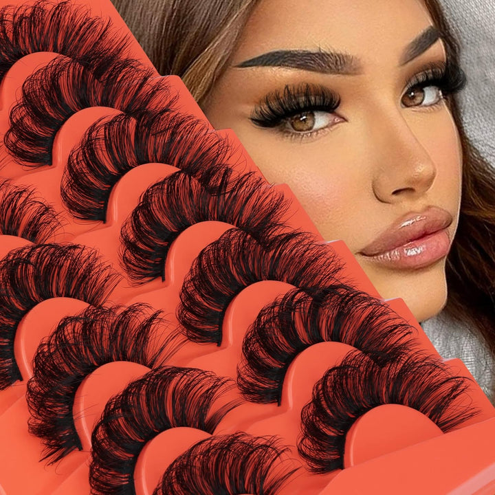 Mink Lashes Full Volume False Eyelashes 18Mm Dramatic Faux Mink Eyelashes Natural Look Cat Eye Volume Eye Lashes Multipack by