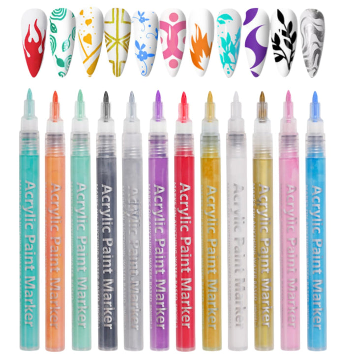 Nail Polish Pens Quick Dry, 1 PCS Nail Art Pen, Nail Art Markers, Acrylic Paint Pens, Nail Pencil, DIY Drawing Painting Liner Pen, Nail Design for Nails DIY French Manicure (White)