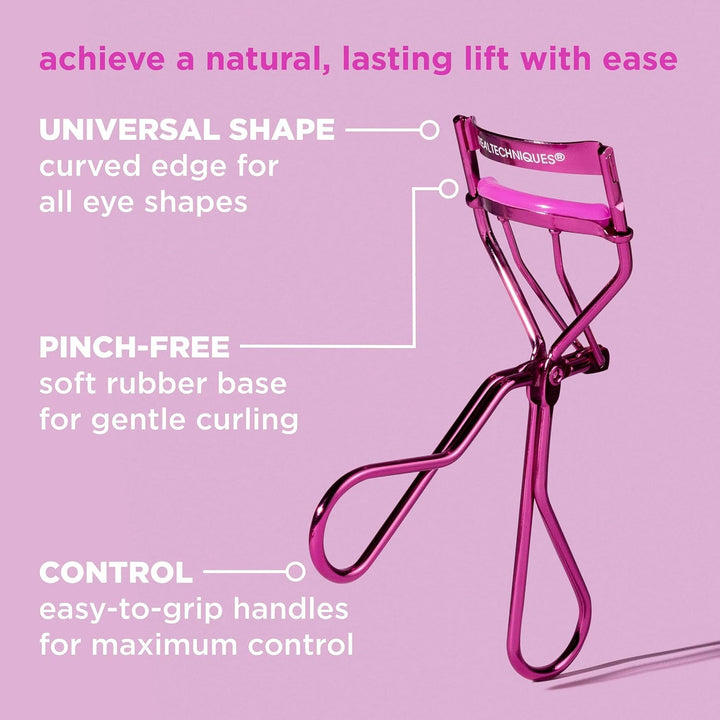 Miracle Eyelash Curler, Gentle Lash Tool for Lifted Lashes, Use with Mascara for Extra Volume, Travel-Size Lash Curler, Comfort Grip & Pinch-Free Design, Pink, Cruelty-Free, 1 Count