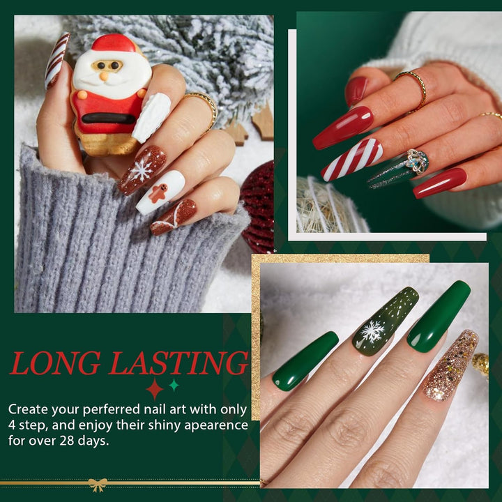 42Pcs Dip Powder Nail Kit Starter, 32 Colors Green Nude Brown Blue Christmas Dipping Powder Set with Top/Base Coat & Recycling Tray for French Art Manicure Salon