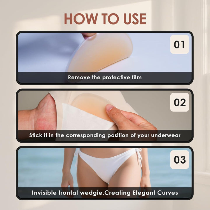 Seamless Modesty Cover, Invisible Silicone Insert, Discreet Underwear Guard, Smooth Front Concealer Pad, Comfort Wear Protector for Women (4 Pack)