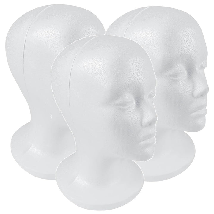 Styrofoam Model Heads ,Hat Wig Foam Mannequin Female Wig Head Stand ,Mannequin Head for Wigs , Wig Holder - round Base , 11 Inches Female Mannequin Head -1 Piece