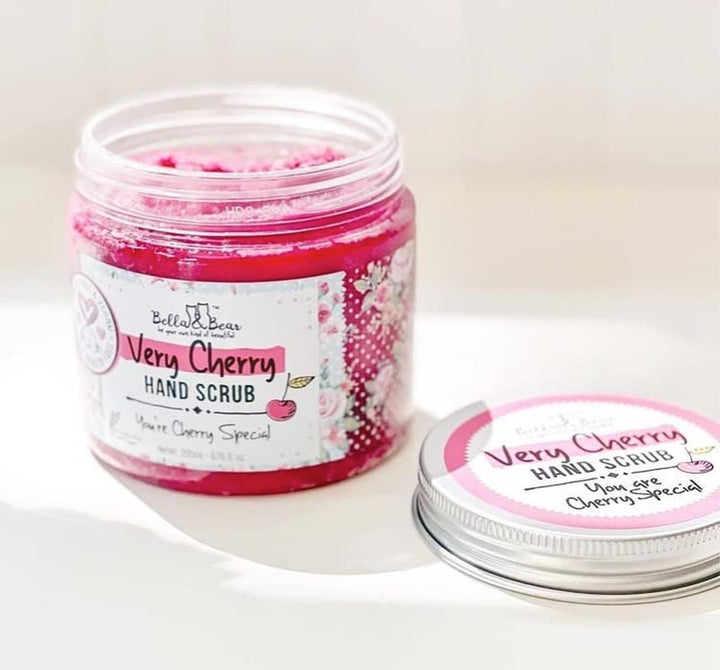 Bella & Bear Very Cherry Hand Scrub, No Harmful Chemicals, Cruelty-Free, Vegan-Friendly Exfoliating, 6.7Oz