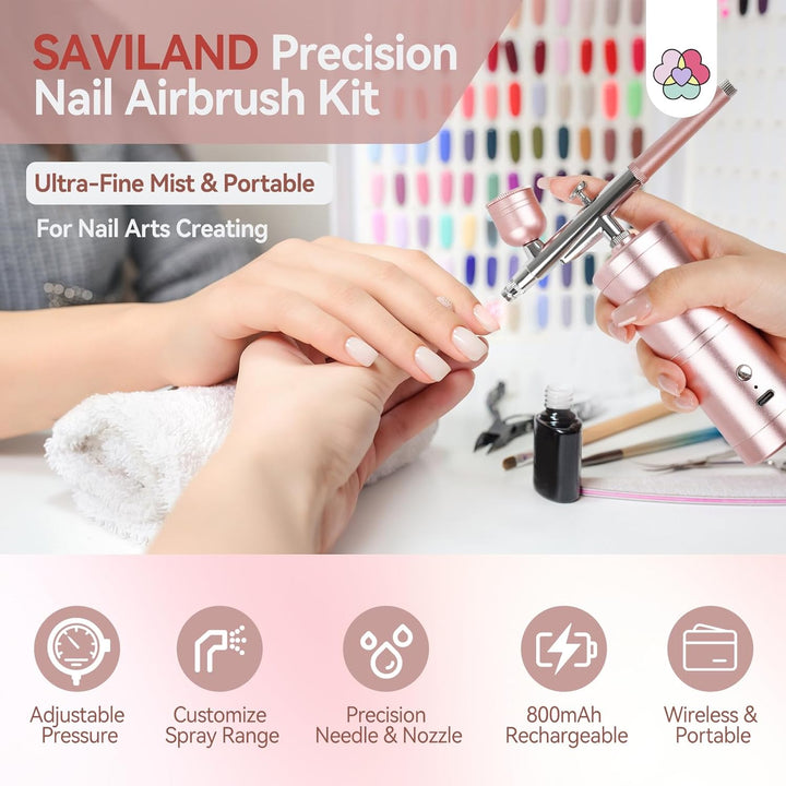 Super-Stable Airbrush Kit: 25 PSI Precision Airbrush for Nails Recharge Dual-Mode Airbrush Gun 0.3Mm Nozzle Airbrush Machine Makeup Protable Airbrush Gel Nail Ombre French Paint Nail Art