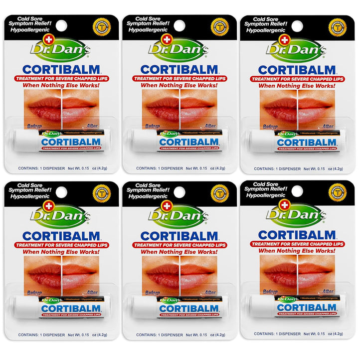 Cortibalm -3 Pack -For Dry Cracked Lips - Healing Lip Balm for Severely Chapped Lips- Designed for Men, Women and Children