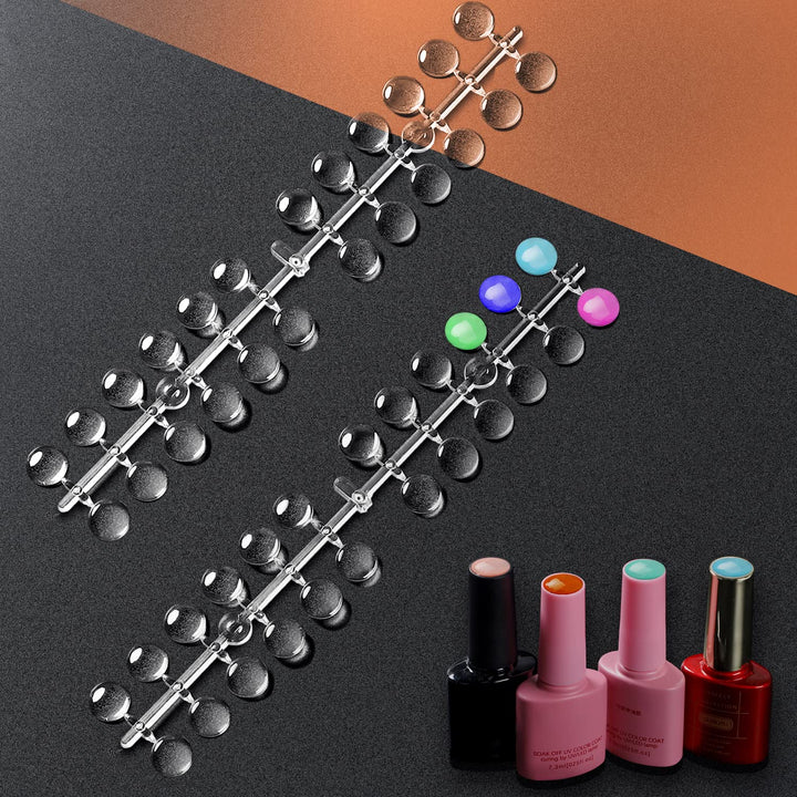 120Pcs Color Display Tips, Clear Nail Art Display Chart Nail Polish Swatches Dots with Adhesive Sticker for Nail Polish