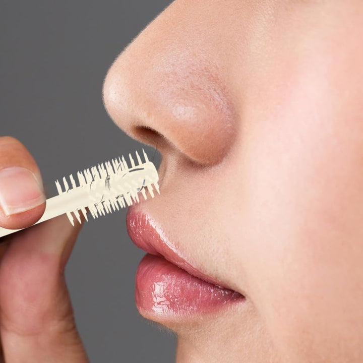 2-In-1 Nasal Hair Cutter, 2025 New Double Sided Nose Hair Knife, Portable Nostril Hair Remover Tool, 360° Rotating Nose Hair Trimmer with Ear Picker for Women and Men (Blue, 3 PCS)