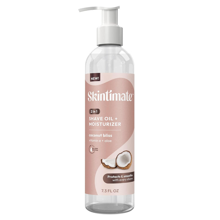2-In-1 Shave Oil & Moisturizer, Fragrance Free, 7.3Oz | Shaving Oil, after Shave for Women Bikini Area Moisturizer with Vitamin E and Aloe, Shaving Cream Alternative, 7.3 Fl Oz