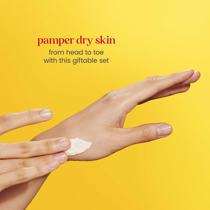 Christmas Gifts - Tips and Toes Kit, 6 Travel Size Products for Stocking Stuffers - Pomegranate Moisturizing Lip Balm, 2 Hand Creams, Foot Cream, Cuticle Cream, and Hand Salve