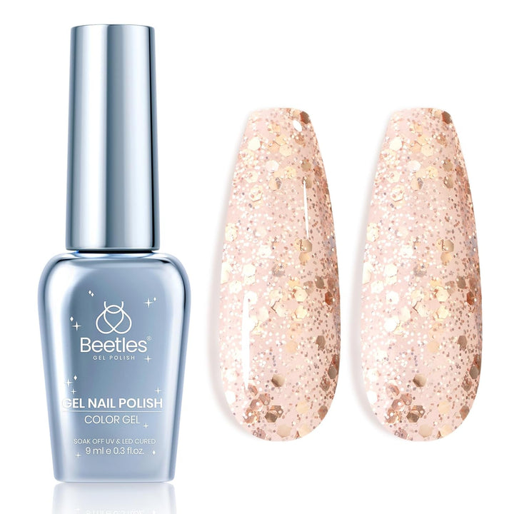 Beetles Black Gel Polish, 1 Pcs 15Ml Audrey Black Nail Polish Color Gel Nail Polish Halloween Nails Soak off Art Manicure Salon DIY Uv Lamp Nail Design Decoration at Home