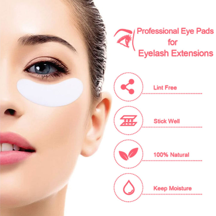 INC 50 Pairs Pink Hydrogel Eye Patch Eyelash Extension Natural Lint Free under Eye Gel Pads Lash Extension Supplies & Beauty Tools