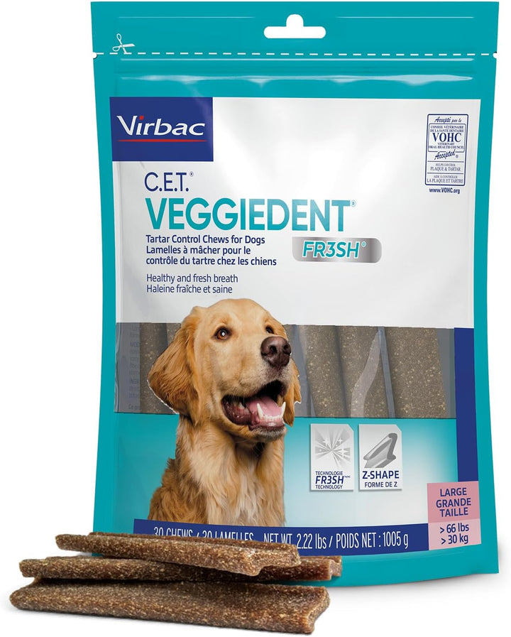 CET VEGGIEDENT FR3SH Tartar Control Chews for Dogs - Small