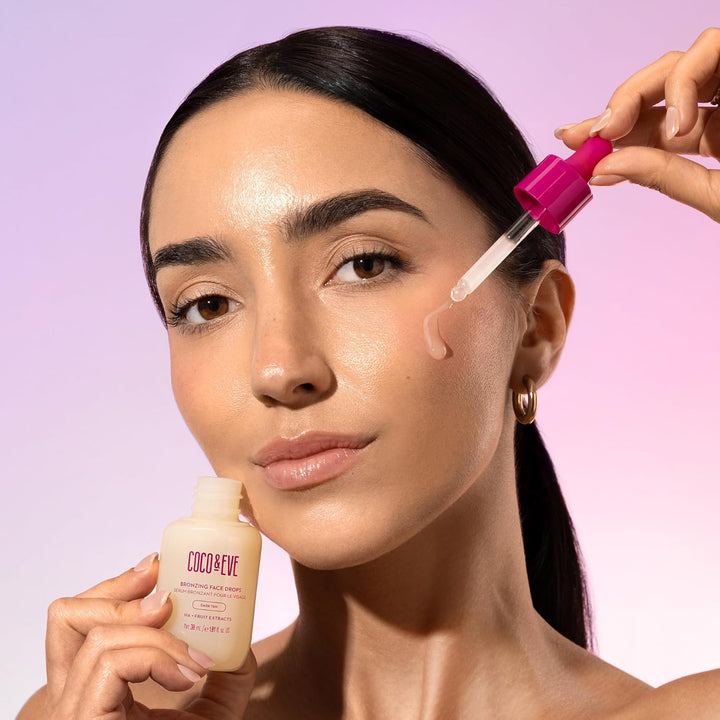 Sunny Honey Bronzing Face Tanning Drops (Medium Glow) for Natural Self Tanning Hydrating Hyaluronic Acid. Gradual Face Tanning Serum. Indoor Sunless Moisturizing Self Tanner (1 Fl Oz)