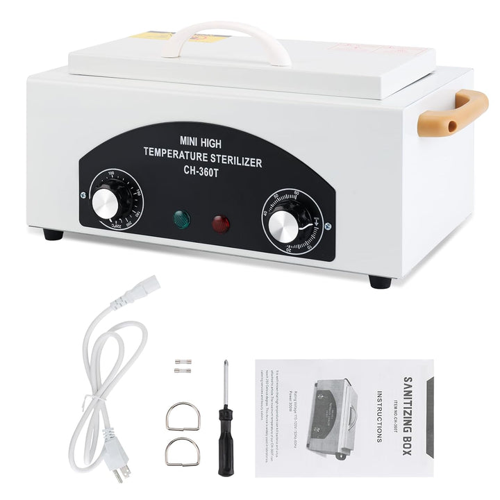 High Temperature Sterilizer Autoclave Machine, Mini High Temperature Autoclave Machine with Timer 110V 300W, 1.5L Capacity, for Dental Tools, Nail Salon & Barber Equipment with Handle