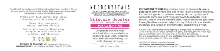 Microdermabrasion Crystals DIY Facial Scrub. Natural Face Exfoliator for Dull or Dry Skin Improves Scars, Blackheads, Pore Size, Wrinkles, Blemishes & Skin Texture 4 Oz. / 113 Gr.