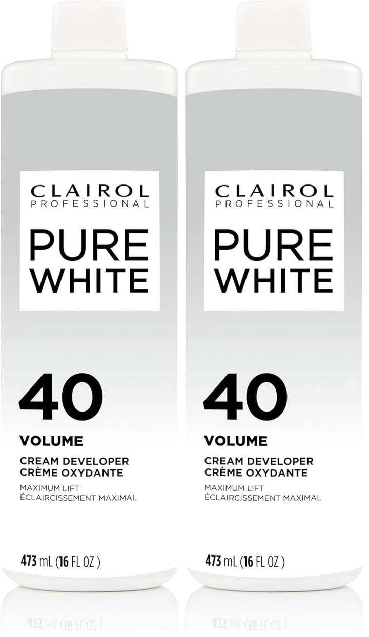 Pure White 40 Volume Hair Developers for Lightening & Gray Coverage