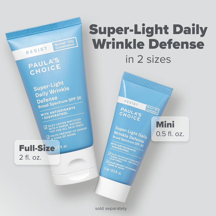 RESIST Super-Light Daily Wrinkle Defense Mineral Sunscreen, SPF 30 Face Sunscreen for Oily Skin, Matte Tinted Face Moisturizer, UVA/UVB Protection, Fragrance-Free