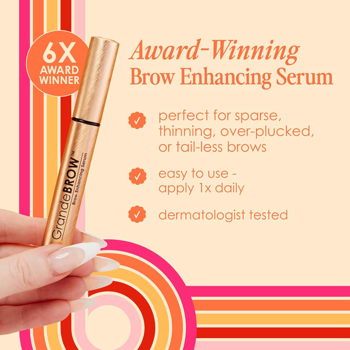 Grandebrow Brow Enhancing Serum for Fuller, Bolder, Looking Eyebrows - Brow Serum with Vitamins, Peptides, Antioxidants, Amino Acids, Cruelty-Free