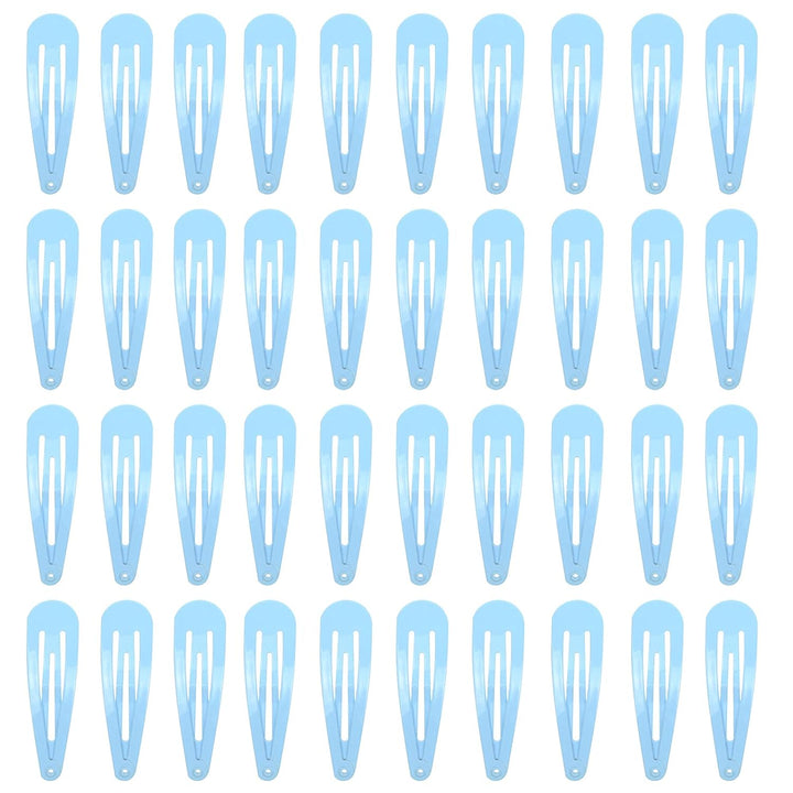 40 Pack Black 2 Inch Barrettes Women Metal Snap Hair Clips Accessories