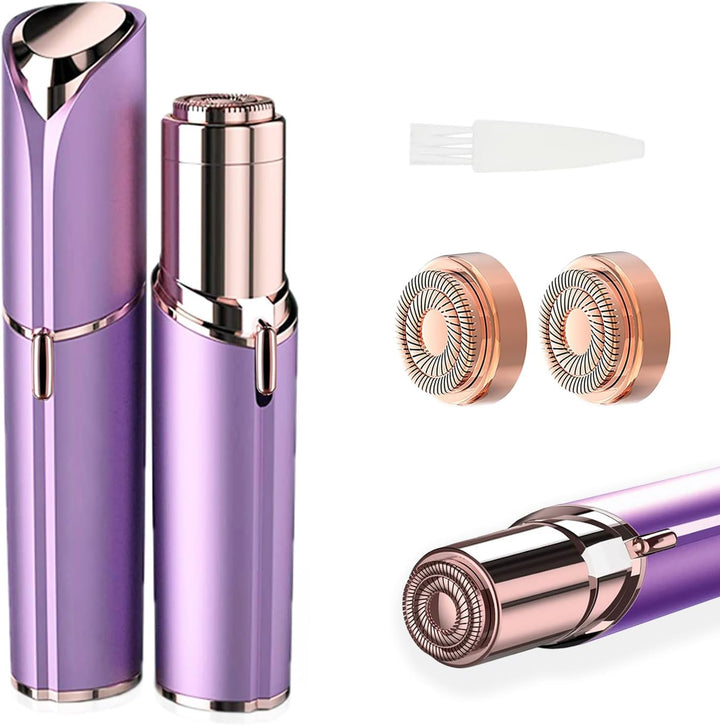 Women Facial Hair Removal Device Battery Operated with 2 Replacement Heads,Ladies Face Shaver for Peach Fuzz Upper Lip,Chin,Facial Hair Removal for Women