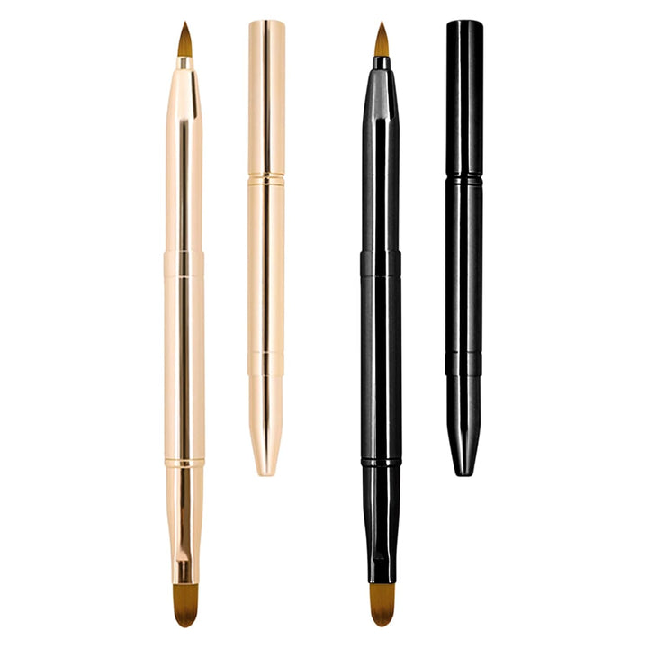 [2 Pack] Lip Brush for Lipstick, Retractable Lip Brushes, Dual-Ended Makeup Brush for Lipstick Lip Gloss, Include Lid