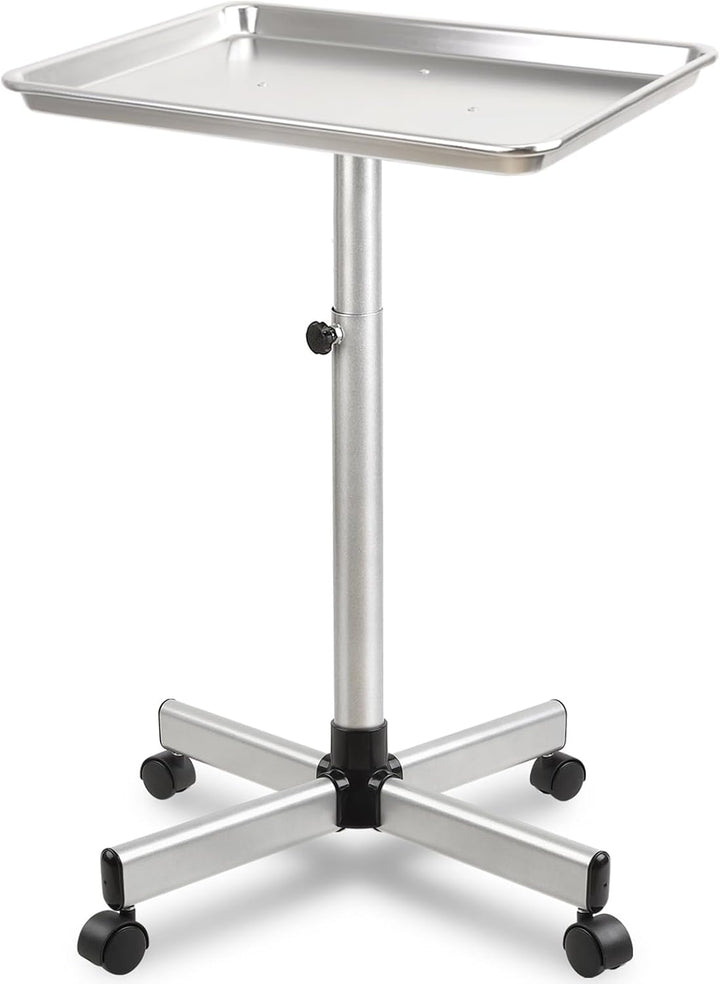 Salon Tray on Wheels, Salon Rolling Tray with Adjustable Height, Hair Stylist Tray, Suitable for Tattoo Tray and Dental Tray