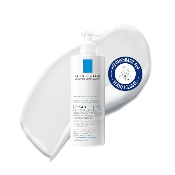 La Roche-Posay Lipikar Urea 10% Roughness Smoothing Lotion, Body Lotion for Dry Skin with 10% Urea + Shea Butter + Allantoin, Rough and Bumpy Skin Lotion, Softens & Smooths Skin with 1 Application