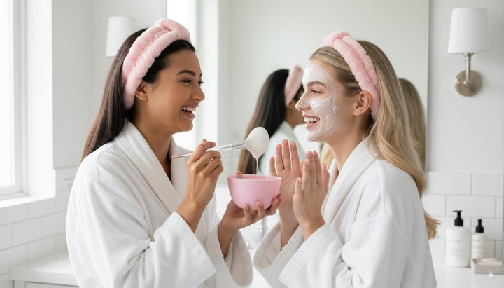 Natural Fluffy White Goat Hair Soft Fan Brush for Skincare and Esthetician (Large)