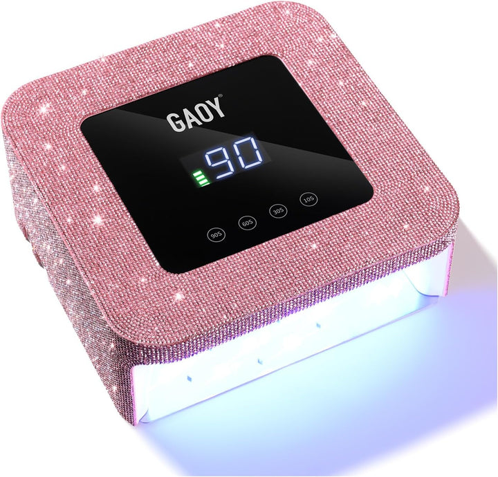 Cordless UV LED Nail Lamp for Gel Nails, Rechargeable UV Light, Professional Nail Dryer with 4 Timers, Automatic Sensor and Sensitive Mode for Fast Curing, White