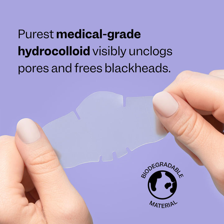| Nose Pore Patches | Medical-Grade Hydrocolloid | Targets Pores & Pimples | Absorbs Oil Overnight | Vegan | Cruelty-Free | Facial Skin Care Products | 7 Ct