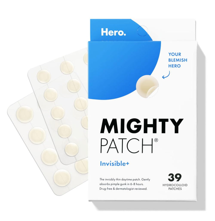 ™ Invisible+ Patch - Daytime Hydrocolloid Acne Pimple Patches for Covering Zits and Blemishes, Ultra Thin Spot Stickers for Face and Skin (24 Medium and 15 Small Patches)