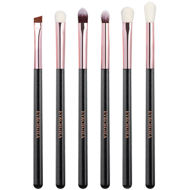 Eye Makeup Brush Set, 6 Pcs Professional Blending Eyeshadow Makeup Brushes for Concealer Eyebrows Eyeliner, Soft Hairs & Wood Handle