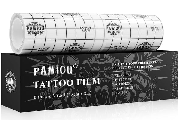 Tattoo Aftercare Second Skin Tattoo Cover up Patch - 6 Inches X 2 Yards Tattoo Wrap, Breathable, Waterproof, Transparent, Latex-Free Film, Protective Tape for Skin Recovery