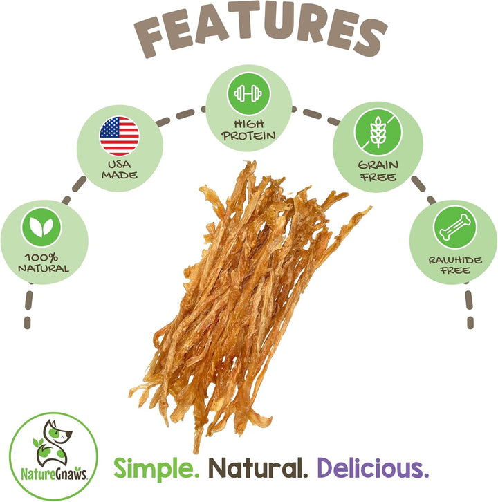 USA Turkey Tendons for Dogs (4Oz) - Delicious Grain Free Reward Snack for Small, Medium & Large Breeds - Premium Natural Dog Chew Treats