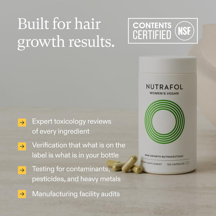 Women'S Hair Growth Supplements, for Women 18-44 Years Old, Clinically Tested for Visibly Thicker, Stronger Hair, 100% Vegan Ingredients, Dermatologist Recommended - 1 Month Supply