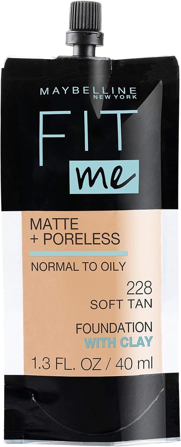 Fit Me Matte + Poreless Liquid Oil-Free Foundation Makeup, Classic Ivory, 1 Count (Packaging May Vary)