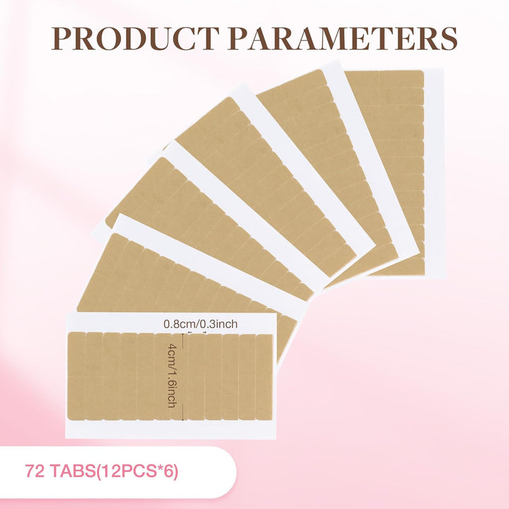 Hair Extension Tape Double Sided Adhesive Replacement Tape, Professional Strong Tapes for Tape in Hair Extensions 72Pcs, 1.6 * 0.3Inch per Piece