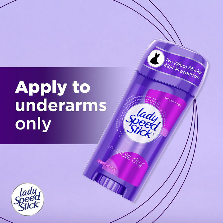 Invisible Dry Antiperspirant Deodorant, Shower Fresh, 2.3Oz, 4 Pack