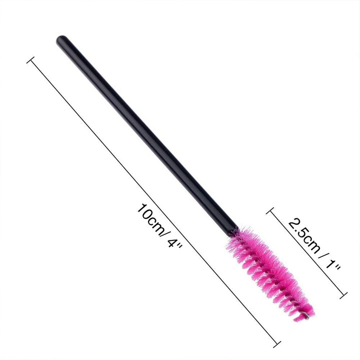100PCS Disposable Eyelash Brushes, Rose Mascara Wands Applicator Makeup Kits, Eyelash Spoolies Brushes for Eyelash Extensions and Eyebrows