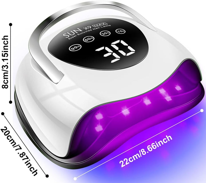 220W LED UV Light Dryer for Nails Gel Polish with 57 Lamp Beads 4 Timer Setting & LCD Touch Display Screen, Auto Sensor, Professional Nail Light