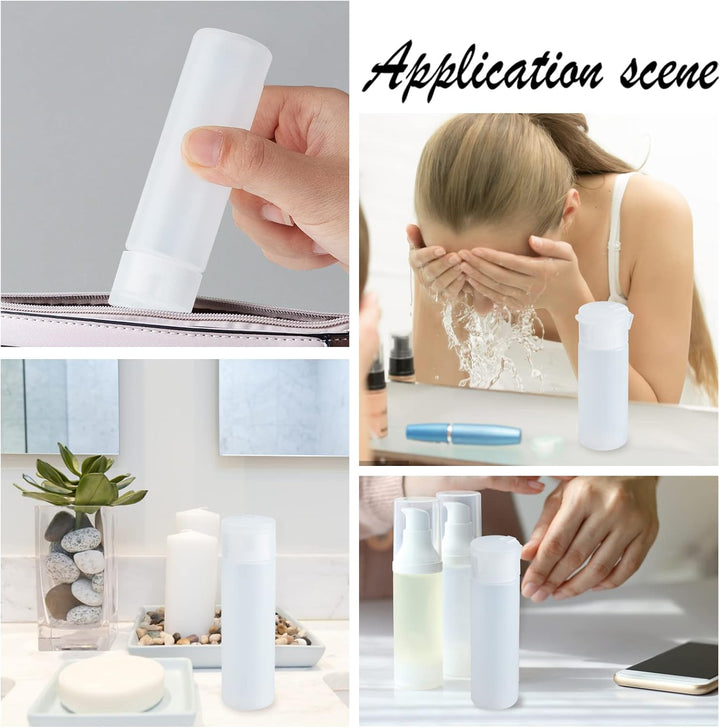 10 Pack 18Ml 0.6Oz Small Travel Squeeze Bottles Refillable Makeup Foundation Container Travel Essentials Sample Bottles for Toiletries, Shampoo Toner Cosmetic