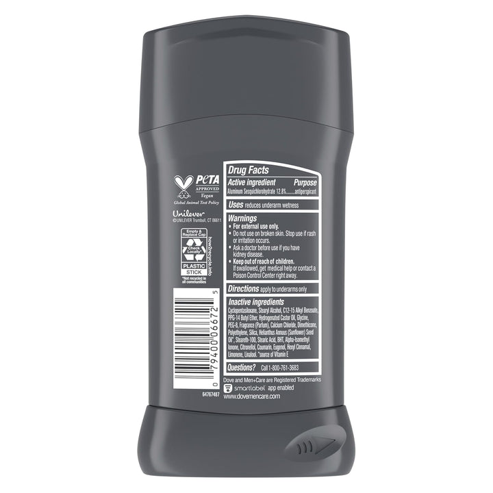 Dove Men+Care Antiperspirant Deodorant Stick for Men 4 Count Extra Fresh with 72-Hour Sweat & Odor Protection with 1/4 Moisturizing Cream & Long-Lasting Citrus Scent 2.7 Oz