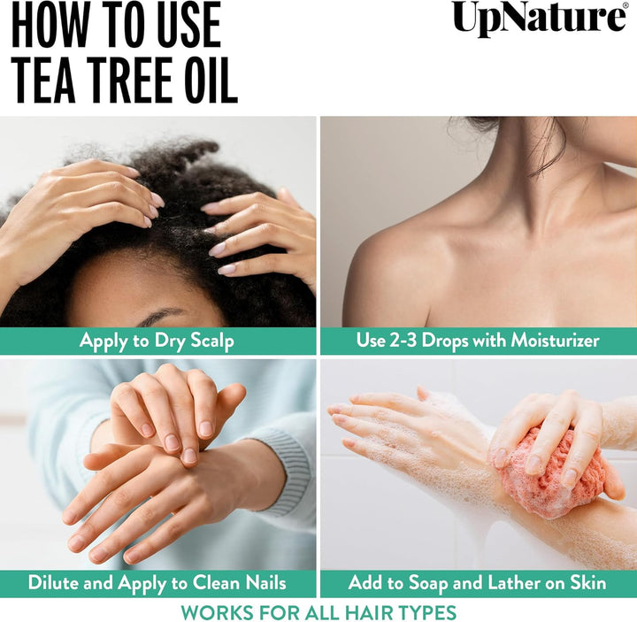 Organic Tea Tree Oil - 100% Pure Tea Tree Oil for Skin, Hair, Toenail, 2Oz