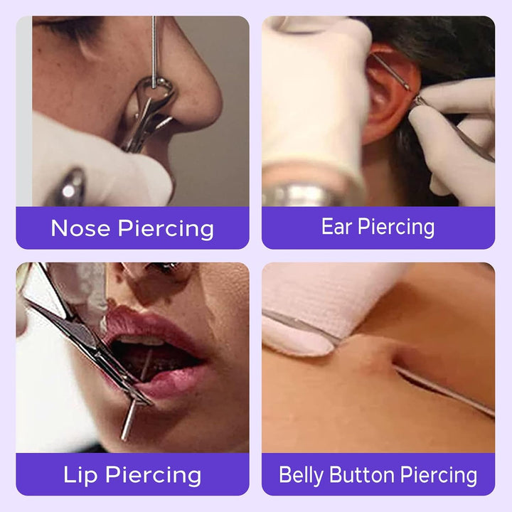 100Pcs Mixed Piercing Needles -  20G 18G 16G 14G 12G Hollow Needles Ear Nose Piercing Needle for Lip Tongue Belly Navel Nipple Professional Piercing Tools