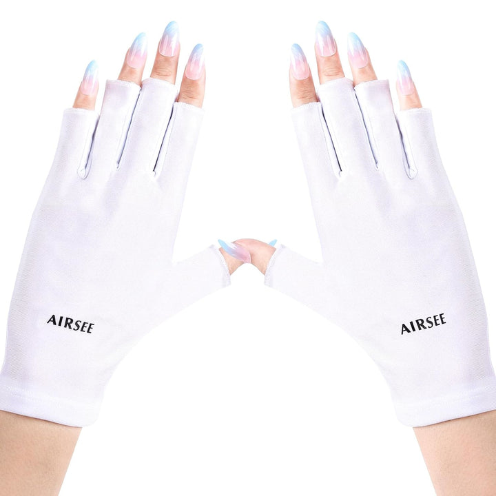 UV Gloves for Nail Lamp,Professional UPF50+ UV Protection Gloves for Manicures Nail Art,Fingerless Gloves That Shield Skin from the Sun and Nail Lamp (Black)