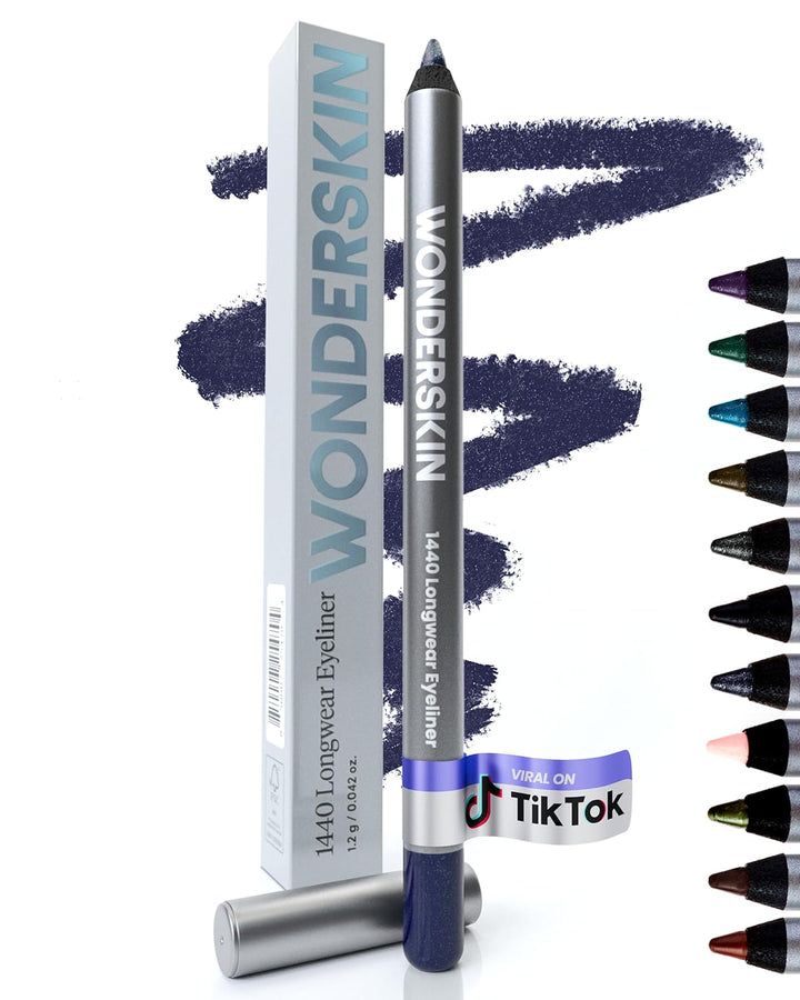 Eyeliner Pencil, 1440 Longwear Deep Black Eyeliner Pencil - Waterproof, Sharpenable & Smudge Proof