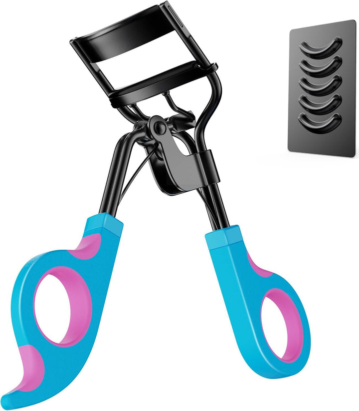Eyelash Curler with Pads, Lash Curler with 5 Extra Silicone Replacement Pads, Achieve Perfect Curls in 5 Seconds