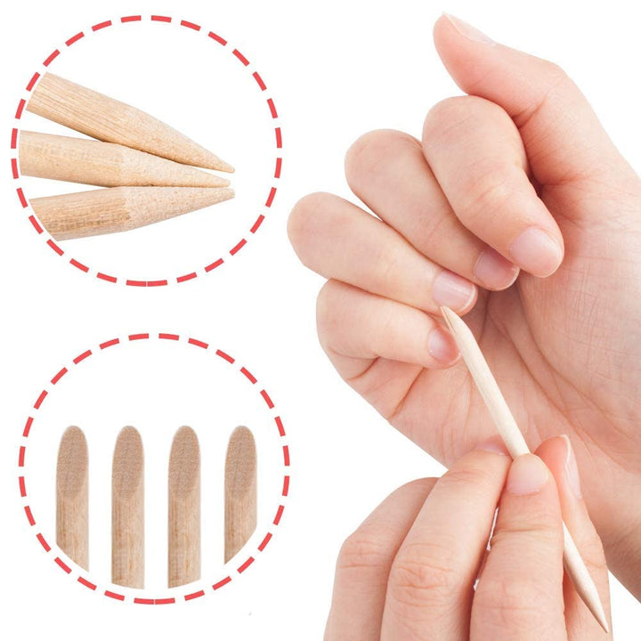 Nail Art Orange Wood Sticks, 50PCS Multi Functional Cuticle Pusher Remover Manicure Pedicure Tool,4.5 Inch